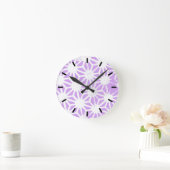 geometrisches Lilac-Muster Runde Wanduhr (Zuhause)