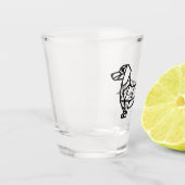 Geometrisches Linienbild einer Dackel Schnapsglas (Links)