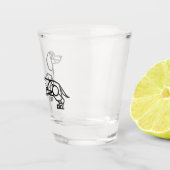 Geometrisches Linienbild einer Dackel Schnapsglas (Rechts)