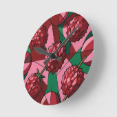 Geometrisches Litschi-Muster Runde Wanduhr (Winkel)