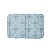 Geometrisches Lotus Grid-Muster - Der weiße Lotus Badematte (Vorderseite)