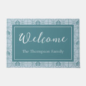 Geometrisches Lotus Grid-Muster - Der weiße Lotus Fußmatte (Vorderseite)