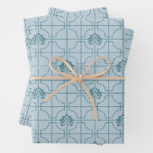 Geometrisches Lotus Grid-Muster - Der weiße Lotus Geschenkpapier Set (Beispiel)