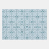 Geometrisches Lotus Grid-Muster - Der weiße Lotus Geschenkpapier Set (Vorderseite)