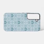 Geometrisches Lotus Grid-Muster - Der weiße Lotus Samsung Galaxy Hülle (Rückseite (Horizontal))