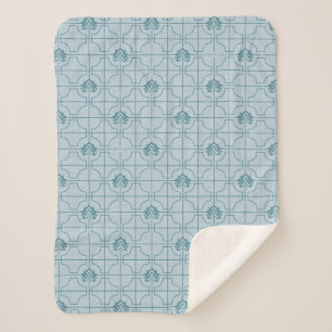 Geometrisches Lotus Grid-Muster - Der weiße Lotus Sherpadecke