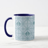 Geometrisches Lotus Grid-Muster - Der weiße Lotus Tasse (Links)