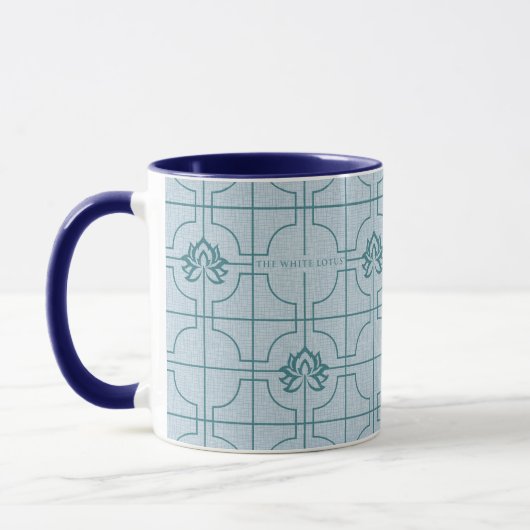 Geometrisches Lotus Grid-Muster - Der weiße Lotus Tasse (Links)