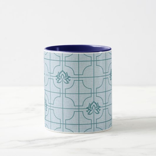 Geometrisches Lotus Grid-Muster - Der weiße Lotus Tasse (Zentrum)