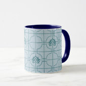 Geometrisches Lotus Grid-Muster - Der weiße Lotus Tasse (VorderseiteRechts)