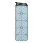 Geometrisches Lotus Grid-Muster - Der weiße Lotus Thermosbecher (Nach rechts gedreht)