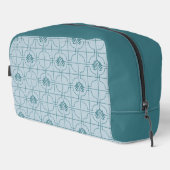 Geometrisches Lotus Grid-Muster - Der weiße Lotus Waschbeutel (Rechte Ecke)