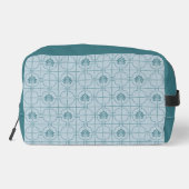 Geometrisches Lotus Grid-Muster - Der weiße Lotus Waschbeutel (Rückseite)