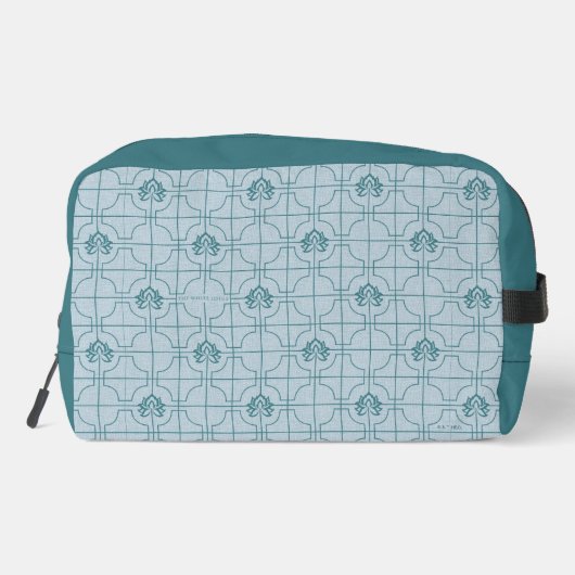 Geometrisches Lotus Grid-Muster - Der weiße Lotus Waschbeutel (Rückseite)