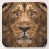 Geometrisches Löwenportrait Getränkeuntersetzer (Vorderseite)