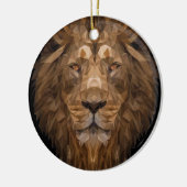 Geometrisches Löwenportrait Keramik Ornament (Links)