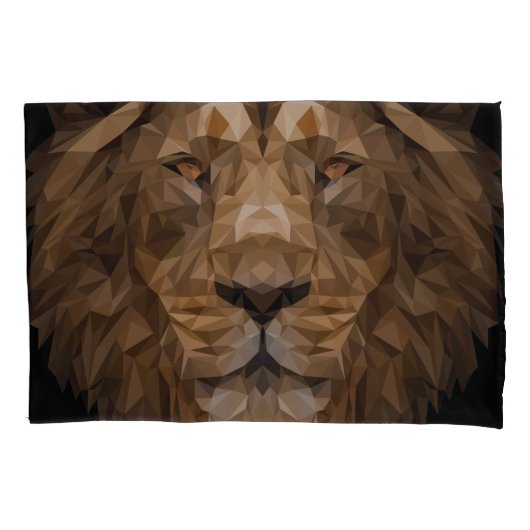 Geometrisches Löwenportrait Kissenbezug (Vorderseite)