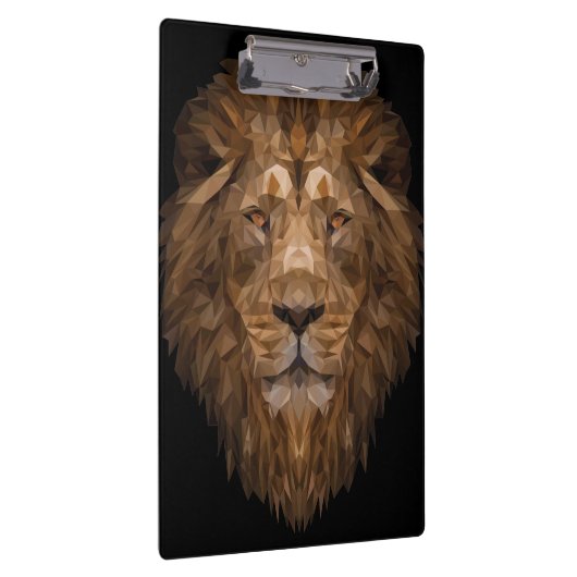 Geometrisches Löwenportrait Klemmbrett (Rechts)