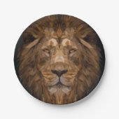 Geometrisches Löwenportrait Pappteller (Vorderseite)