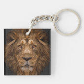 Geometrisches Löwenportrait Schlüsselanhänger (Rückseite)