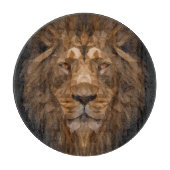 Geometrisches Löwenportrait Schneidebrett (Vorderseite)