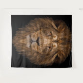 Geometrisches Löwenportrait Wandteppich (Vorderseite (Horizontal))