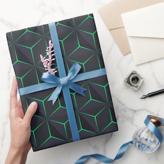 Geometrisches luxuriöses 3D-Muster Geschenkpapier (Schenken)