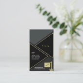 Geometrisches Luxus Visitenkarte (Stehend Vorderseite)