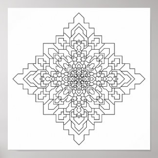 Geometrisches Mandala #10 Poster
