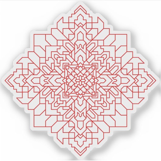 Geometrisches Mandala #14 Aufkleber (Vorderseite)