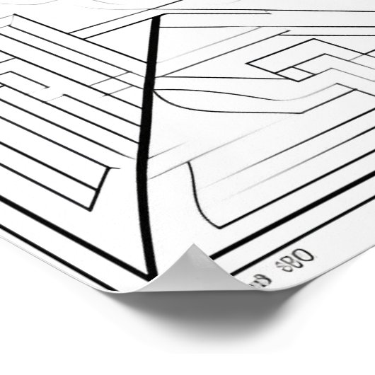 Geometrisches Mandala-Farbplakat für Erwachsene Poster (Ecke)