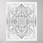 Geometrisches Mandala-Farbplakat für Erwachsene Poster (Vorne)