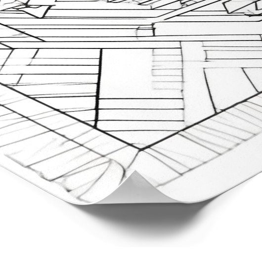 Geometrisches Mandala-Farbplakat für Erwachsene Poster (Ecke)