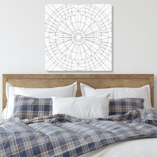 Geometrisches Mandala-Muster Leinwanddruck (Insitu (Schlafzimmer))