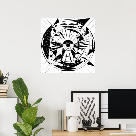 Geometrisches Mandala-Muster Poster (Heimbüro)