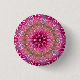 Geometrisches Mandala Pink-Blume-Muster-67545 Button