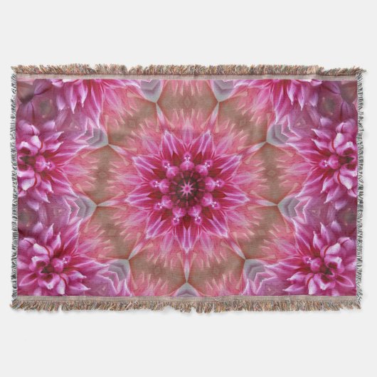Geometrisches Mandala Pink-Blume-Muster-67545 Decke (Vorderseite)