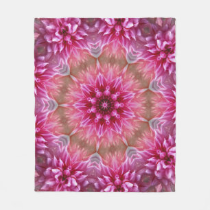 Geometrisches Mandala Pink-Blume-Muster-67545 Fleecedecke