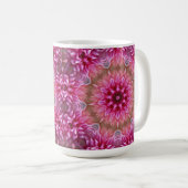 Geometrisches Mandala Pink-Blume-Muster-67545 Kaffeetasse (VorderseiteRechts)