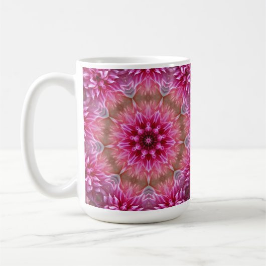 Geometrisches Mandala Pink-Blume-Muster-67545 Kaffeetasse (Links)