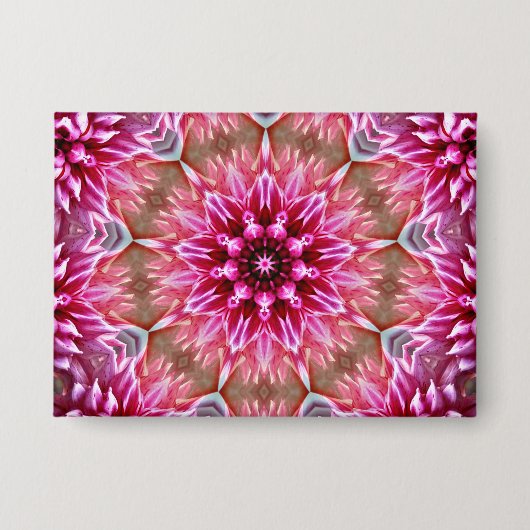 Geometrisches Mandala Pink-Blume-Muster-67545 Keyc Button (Vorderseite)