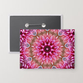 Geometrisches Mandala Pink-Blume-Muster-67545 Keyc Button (Vorderseite/Rückseite)