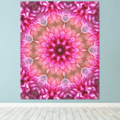 Geometrisches Mandala Pink-Blume-Muster-67545 Leinwanddruck (Insitu (Holzboden))