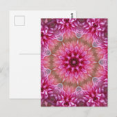 Geometrisches Mandala Pink-Blume-Muster-67545 Postkarte (Vorne/Hinten)
