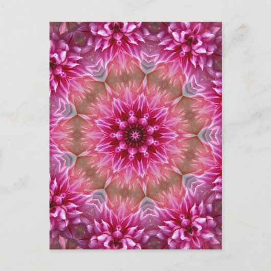 Geometrisches Mandala Pink-Blume-Muster-67545 Postkarte (Vorderseite)