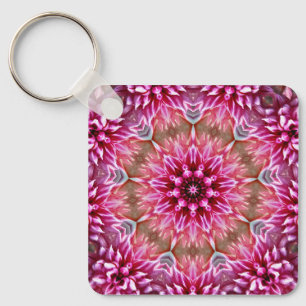 Geometrisches Mandala Pink-Blume-Muster-67545 Schlüsselanhänger
