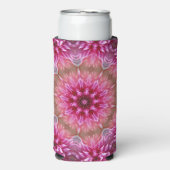 Geometrisches Mandala Pink-Blume-Muster-67545 Selters Dosenkühler (Seltzer Vorderseite)