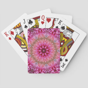 Geometrisches Mandala Pink-Blume-Muster-67545 Spielkarten