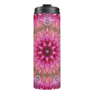 Geometrisches Mandala Pink-Blume-Muster-67545 Thermosbecher