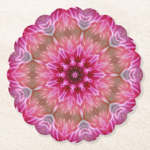 Geometrisches Mandala Pink-Blume-Muster-67545 Untersetzer